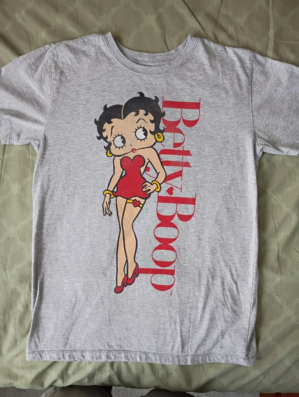 Betty Boop Gray Tee with Red Graphic